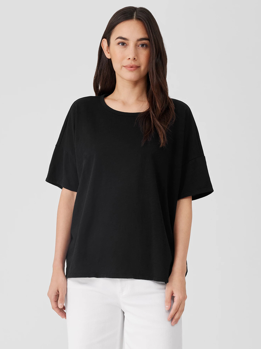 Organic Cotton Slub Crew Neck Tee - Eileen Fisher Outlet