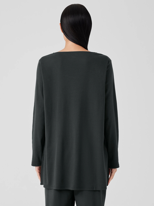Organic Cotton Interlock Long Sleep Top - Eileen Fisher Outlet