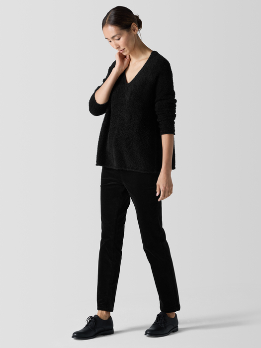 Organic Cotton Eyelash V-Neck Top - Eileen Fisher Outlet