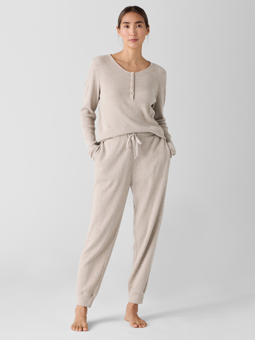 Mélange Organic Cotton Waffle Jogger Sleep Pant - Eileen Fisher Outlet