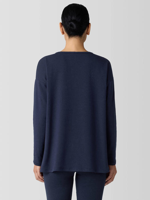 Cozy Brushed Terry Hug Long Box-Top - Eileen Fisher Outlet