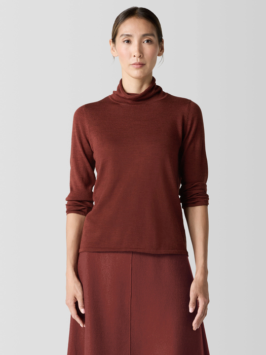 Fine Merino Turtleneck Top inRegenerative Wool - Eileen Fisher Outlet