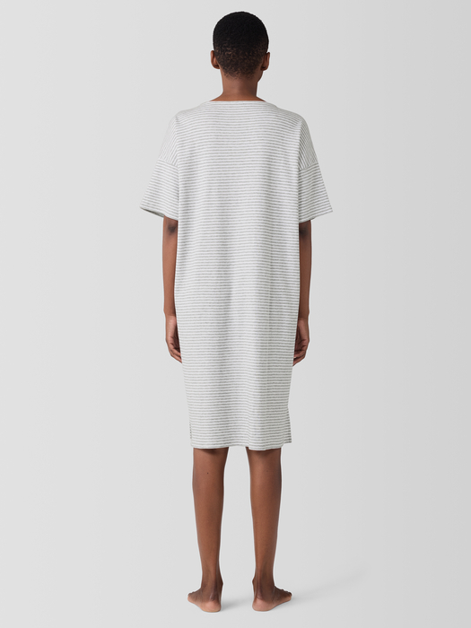 Striped Organic Cotton Interlock Sleep Dress - Eileen Fisher Outlet