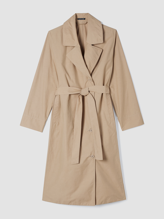 Light Cotton Nylon Trench Coat - Eileen Fisher Outlet