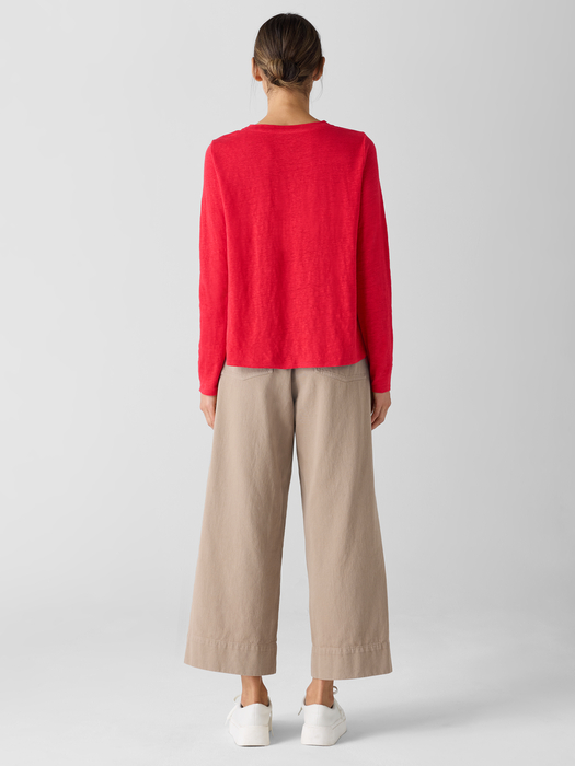 Organic Linen Jersey Long-Sleeve Tee - Eileen Fisher Outlet