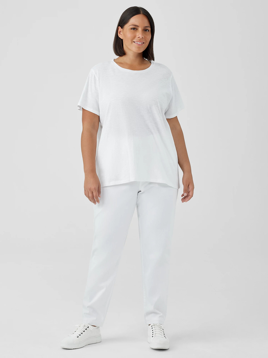 Organic Linen Jersey Crew Neck Tee - Eileen Fisher Outlet
