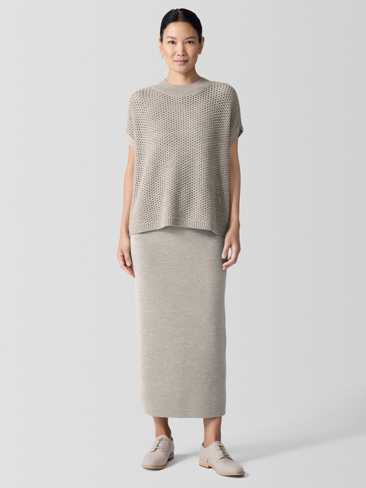 Merino Rib Pencil Skirt in Regenerative Wool - Eileen Fisher Outlet