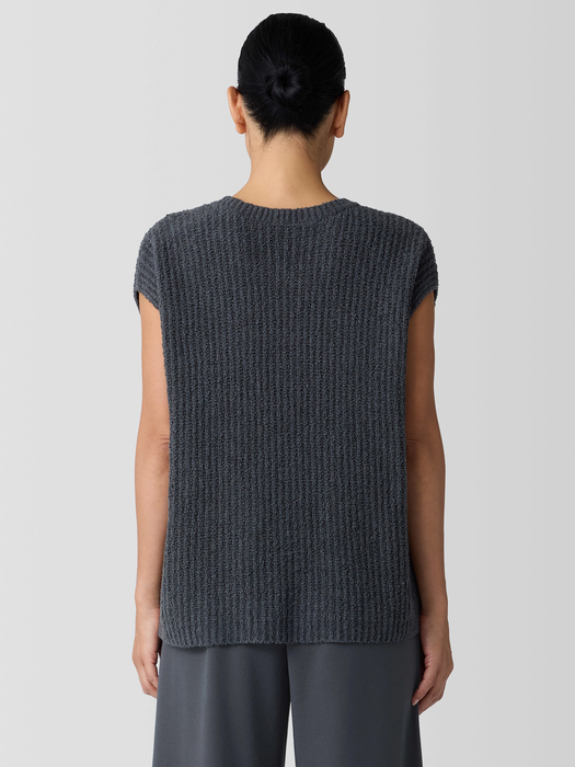 Cotton Fluff Crew Neck Vest - Eileen Fisher Outlet