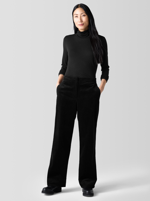 Organic Cotton Corduroy Wide-Leg Pant - Eileen Fisher Outlet