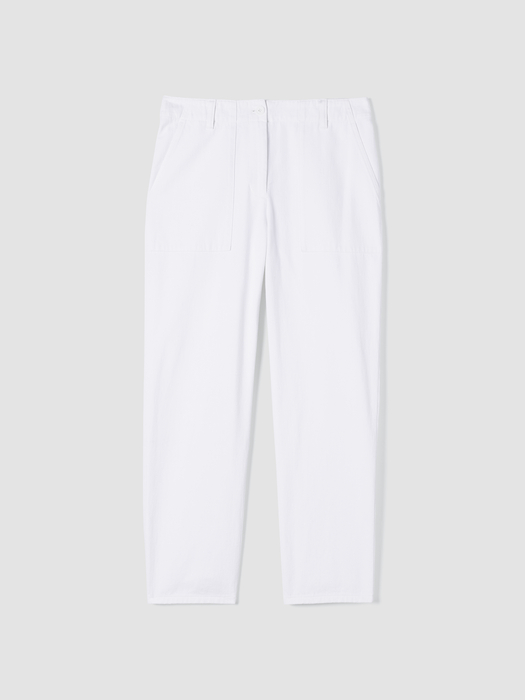 Garment-Dyed Utility Cotton Tapered Pant - Eileen Fisher Outlet