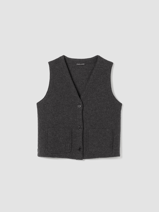 Lightweight Boiled Wool Vest in Regenerative Wool - Eileen Fisher Outlet