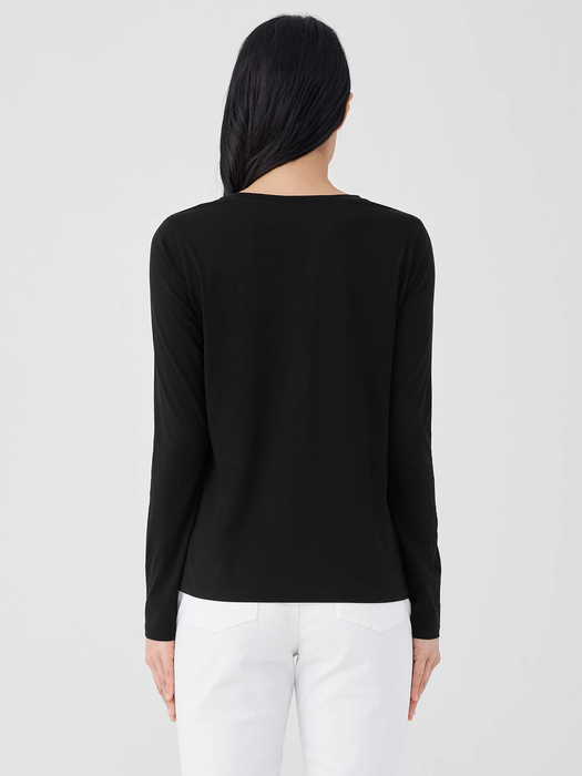 Organic Pima Cotton Jersey Long-Sleeve Tee - Eileen Fisher Outlet