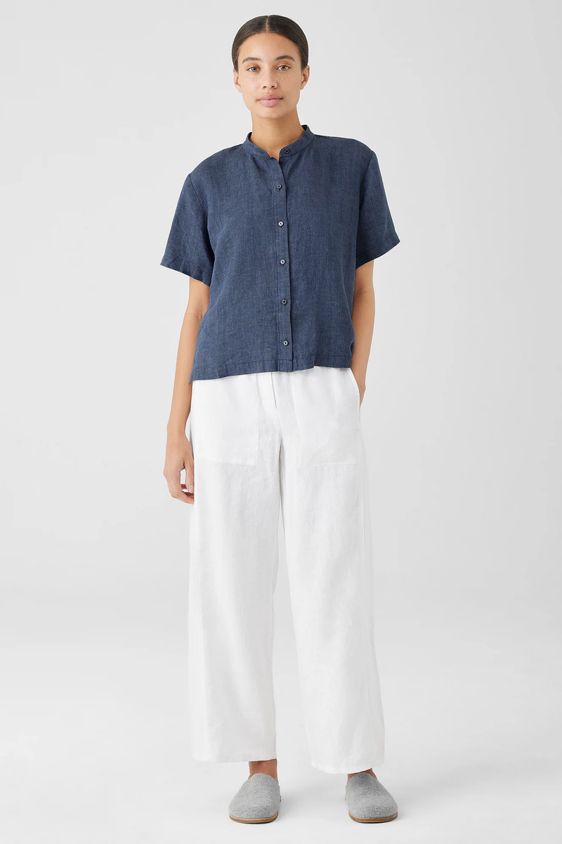 Organic Linen Jersey Crew Neck Top - Eileen Fisher Outlet