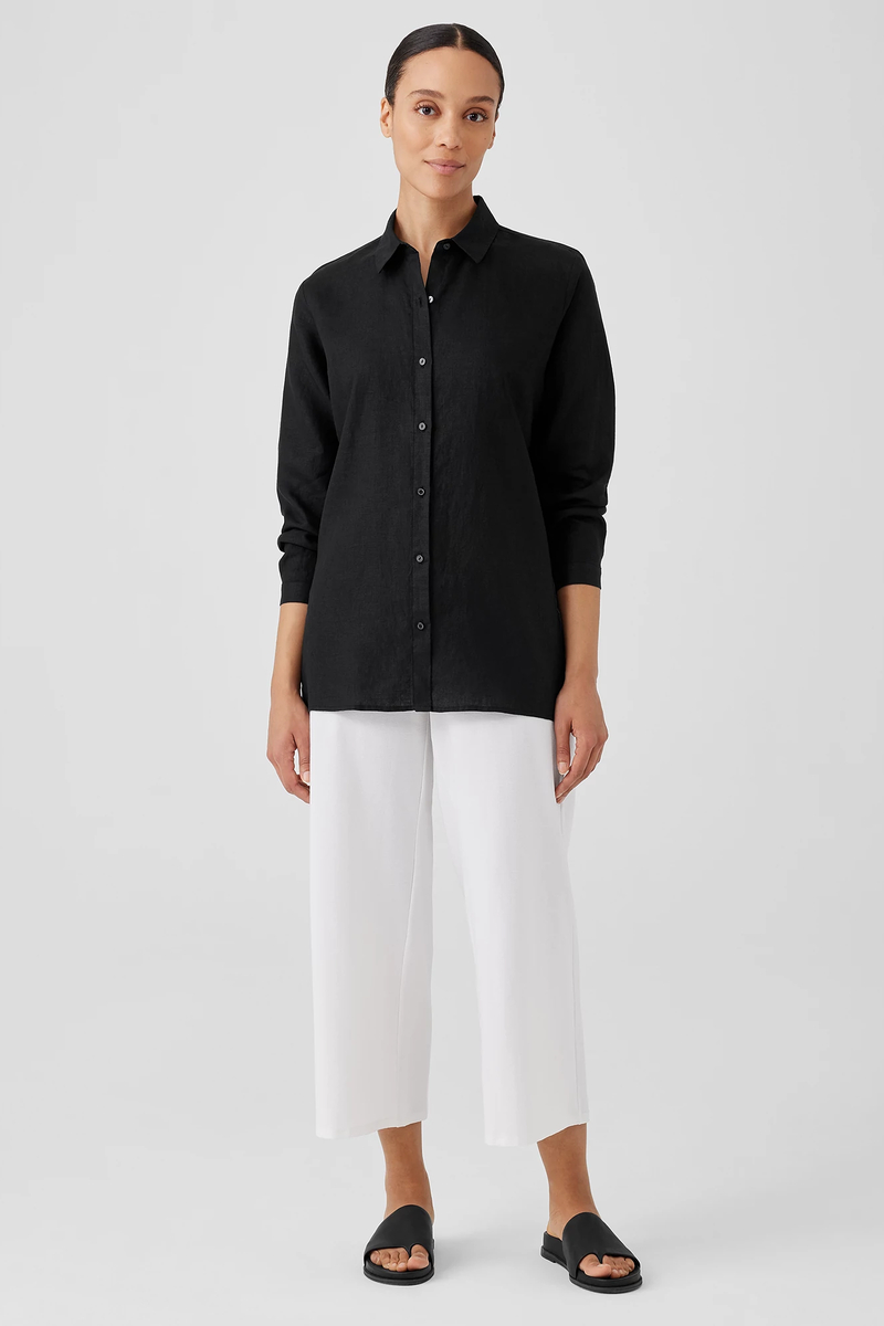 Stretch Silk Jersey Scoop Neck Top - Eileen Fisher Outlet