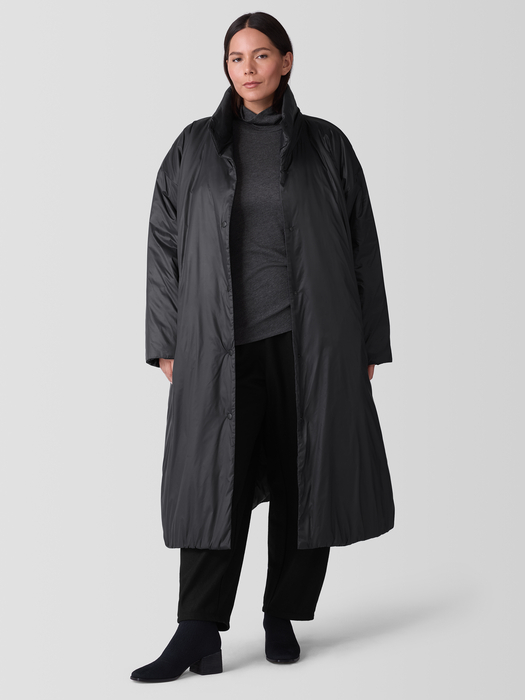 Eggshell Recycled Nylon Long Coat - Eileen Fisher Outlet