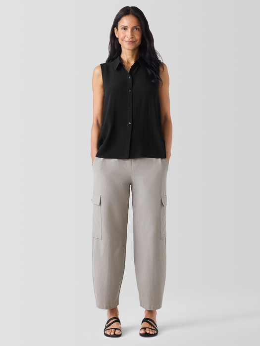 Washable Stretch Crepe Cargo Pant - Eileen Fisher Outlet