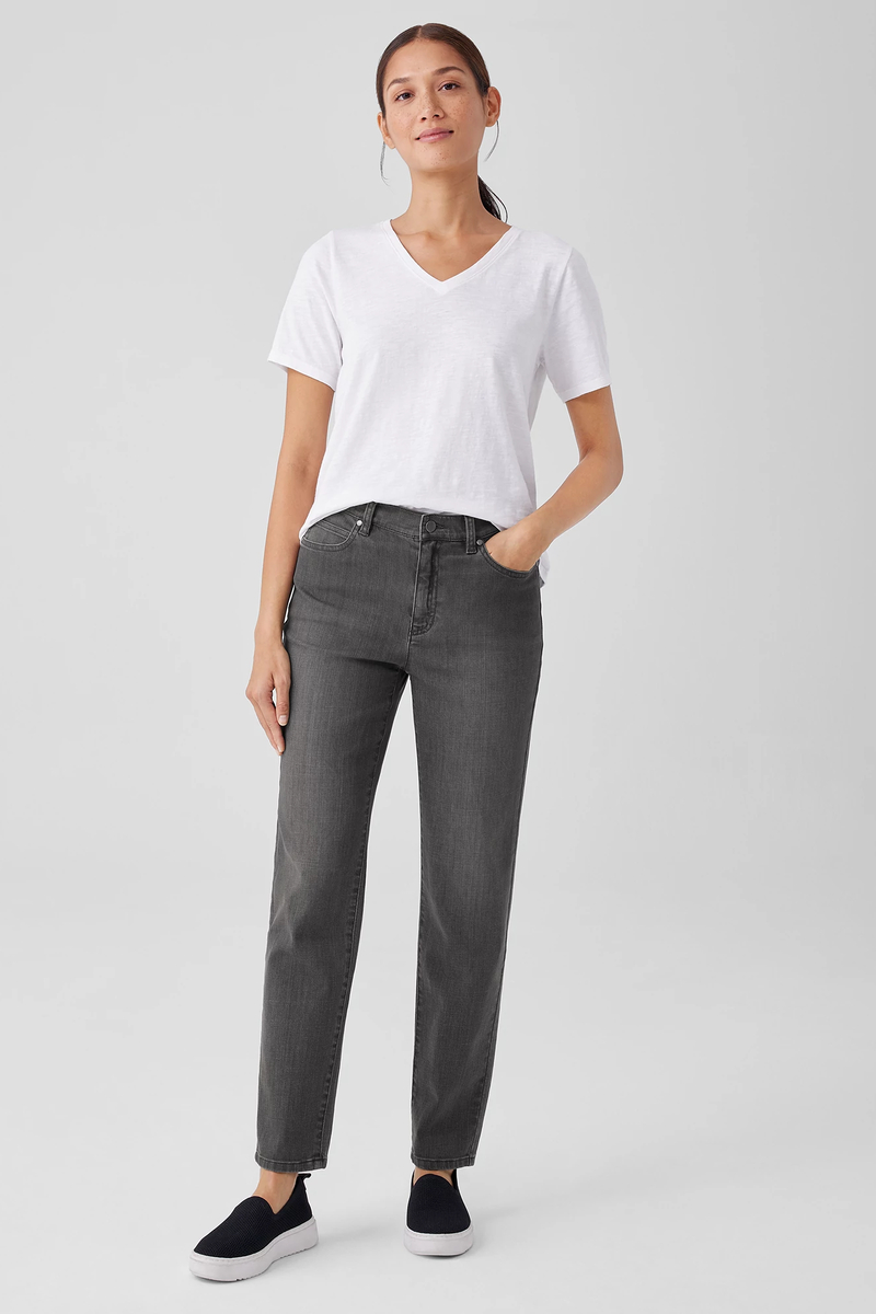 Peruvian Cotton Blend Crew Neck Top - Eileen Fisher Outlet