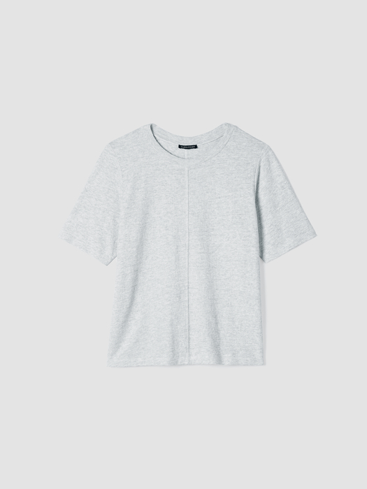 Organic Cotton Jacquard Crew Neck Top - Eileen Fisher Outlet