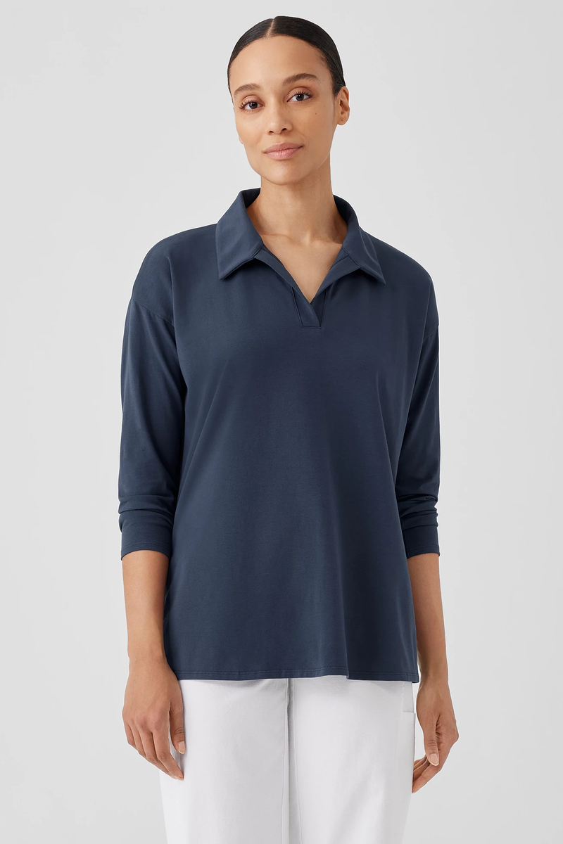 Pima Cotton Stretch Jersey High-Waisted Leggings - Eileen Fisher Outlet