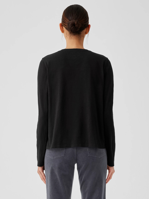 Organic Cotton Slub V-Neck Top - Eileen Fisher Outlet