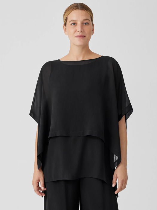 Sheer Silk Georgette Poncho - Eileen Fisher Outlet