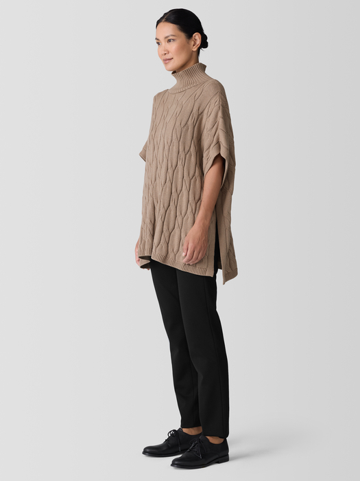 Peruvian Organic Cotton Alpaca Poncho - Eileen Fisher Outlet