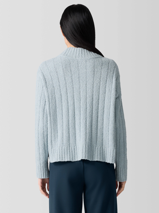 Cotton Fluff Rib Turtleneck Top - Eileen Fisher Outlet