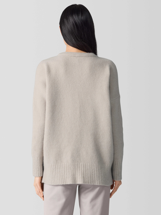 Cashmere Silk Bliss Crew Neck Long Top - Eileen Fisher Outlet