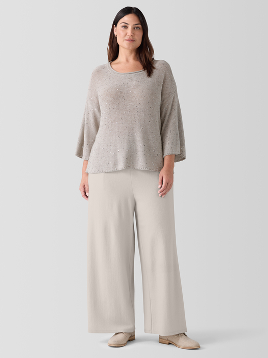 Merino Sequin Jewel Neck Top - Eileen Fisher Outlet