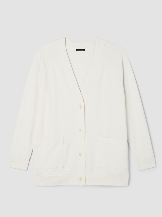 Garment-Dyed Terry Long Cardigan - Eileen Fisher Outlet