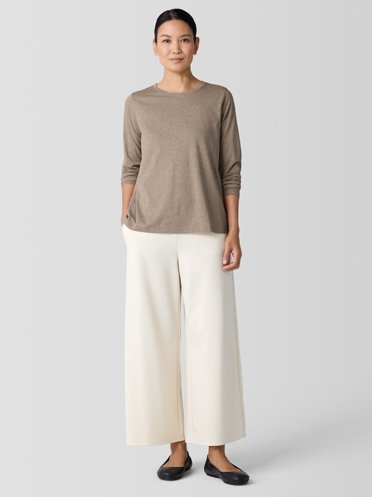 Mélange Fine Organic Cotton JerseyLong-Sleeve Tee - Eileen Fisher Outlet