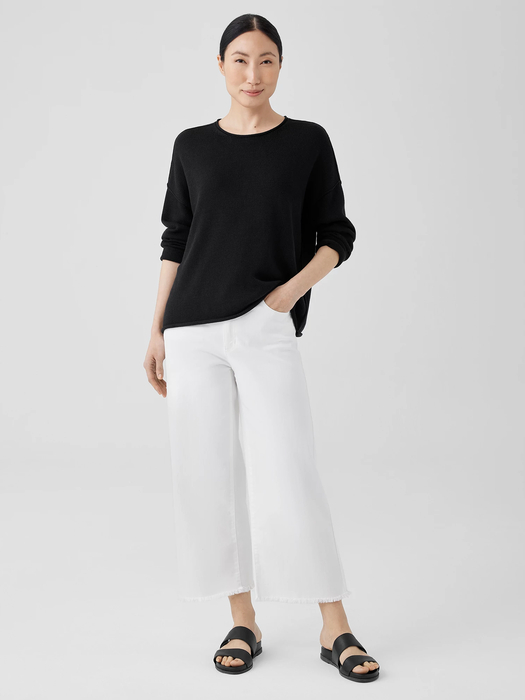 Peruvian Cotton Blend Crew Neck Top - Eileen Fisher Outlet