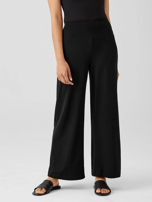 Stretch Jersey Knit Wide-Leg Pant - Eileen Fisher Outlet