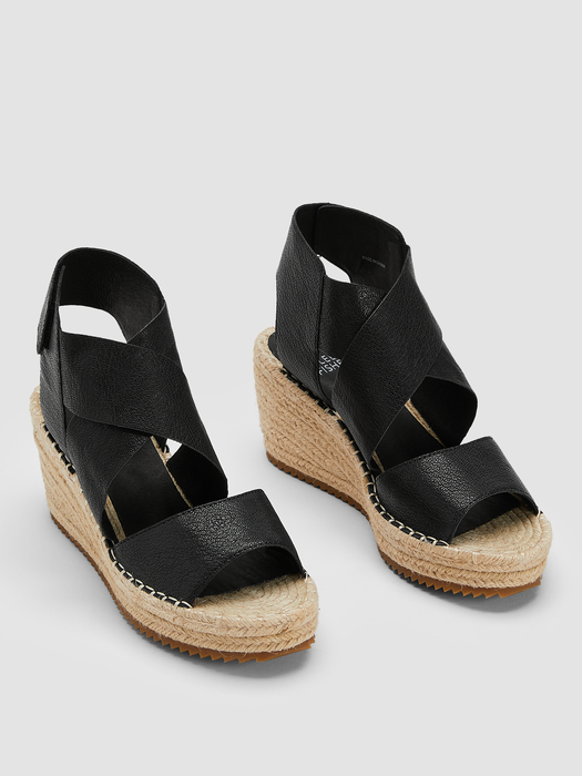 Willow Tumbled Leather Wedge Espadrille - Eileen Fisher Outlet