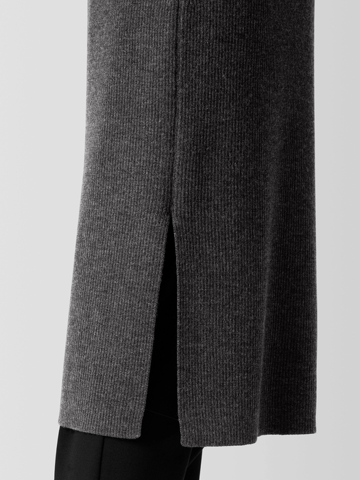 Merino Rib V-Neck Dress - Eileen Fisher Outlet