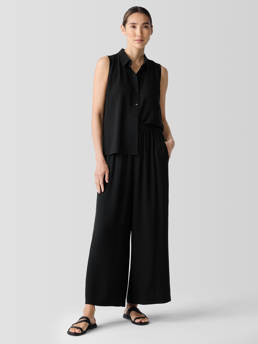 Silk Georgette Crepe Wide-Leg Pant - Eileen Fisher Outlet