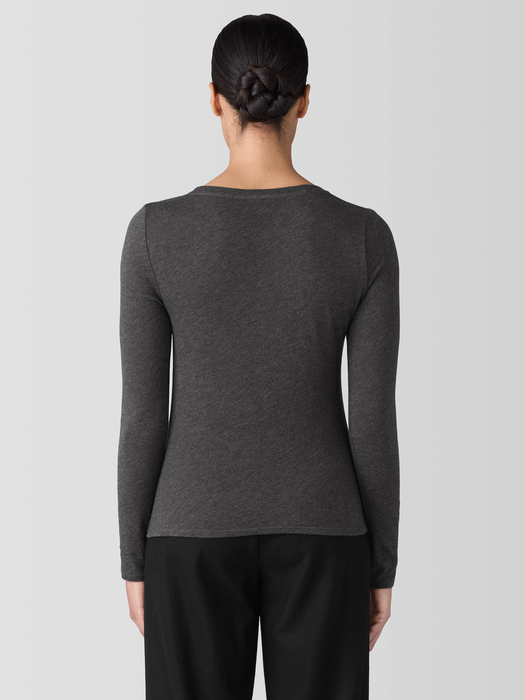 Sheer Knit Long-Sleeve Tee - Eileen Fisher Outlet