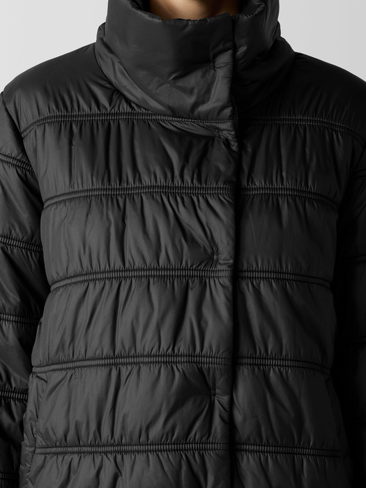 Eggshell Recycled Nylon Stand Collar Short Coat - Eileen Fisher Outlet