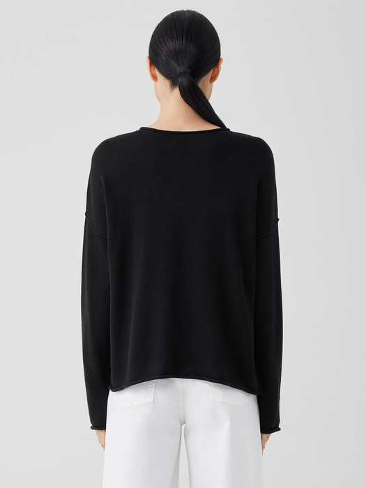 Peruvian Cotton Blend Crew Neck Top - Eileen Fisher Outlet