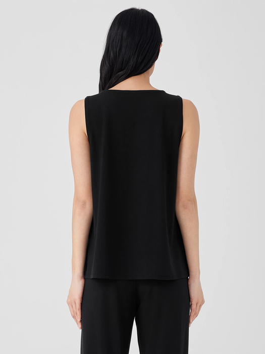 Stretch Jersey Knit Jewel Neck Tank - Eileen Fisher Outlet