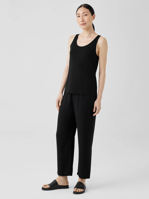 Stretch Silk Jersey Scoop Neck Tank - Eileen Fisher Outlet