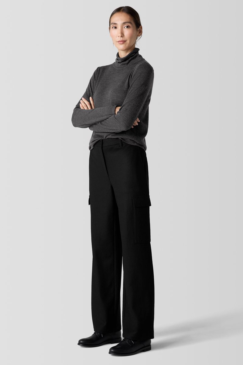 Cotton Fluff Rib Turtleneck Top - Eileen Fisher Outlet