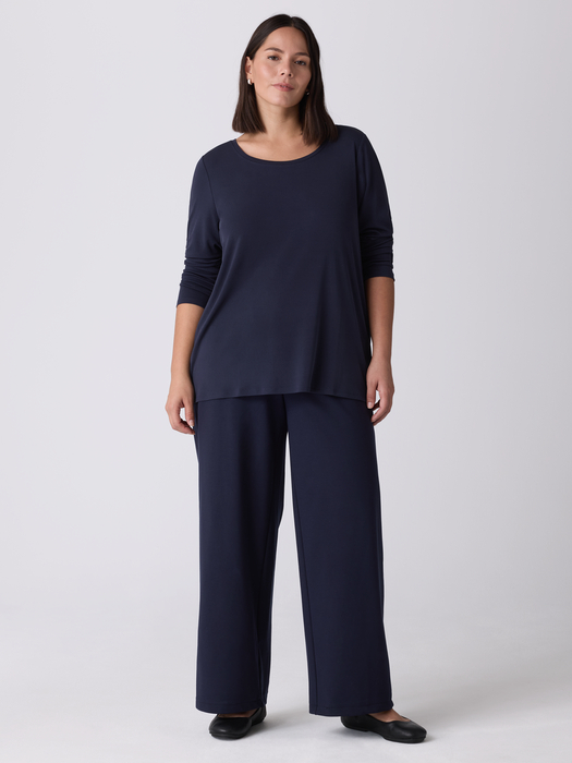 Stretch Silk Jersey Scoop Neck Top - Eileen Fisher Outlet
