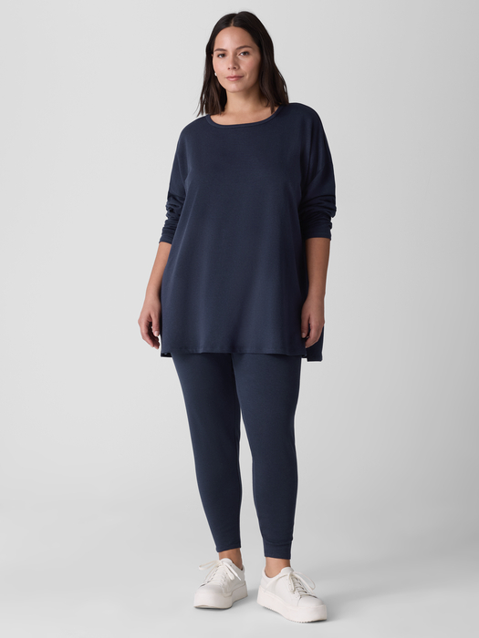 Cozy Brushed Terry Hug Long Box-Top - Eileen Fisher Outlet