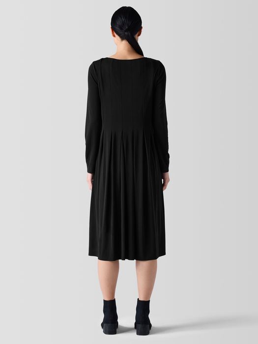 Stretch Silk Jersey Ballet Neck Dress - Eileen Fisher Outlet