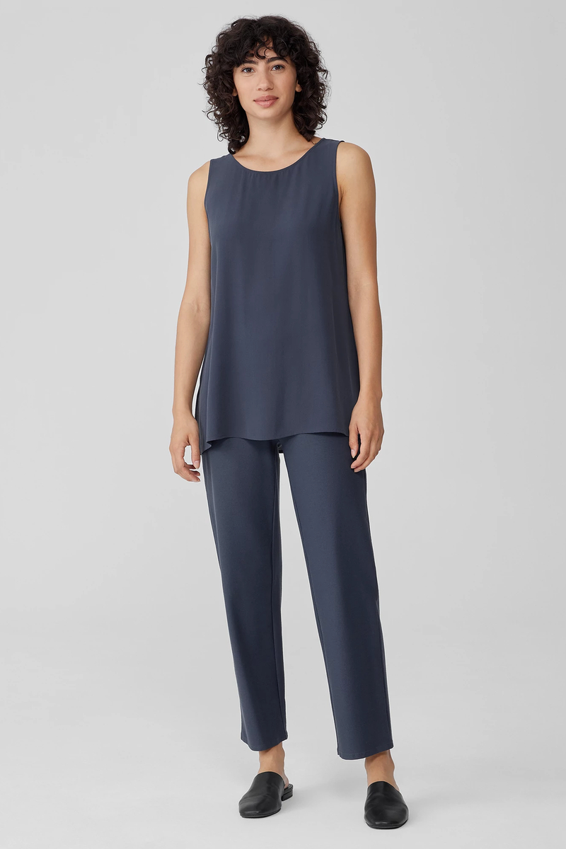 Washable Stretch Crepe Pleated Lantern Pant - Eileen Fisher Outlet