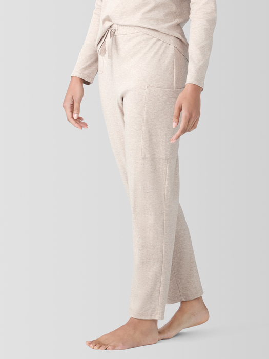 Mélange Organic Cotton Interlock Slouchy Sleep Pant - Eileen Fisher Outlet