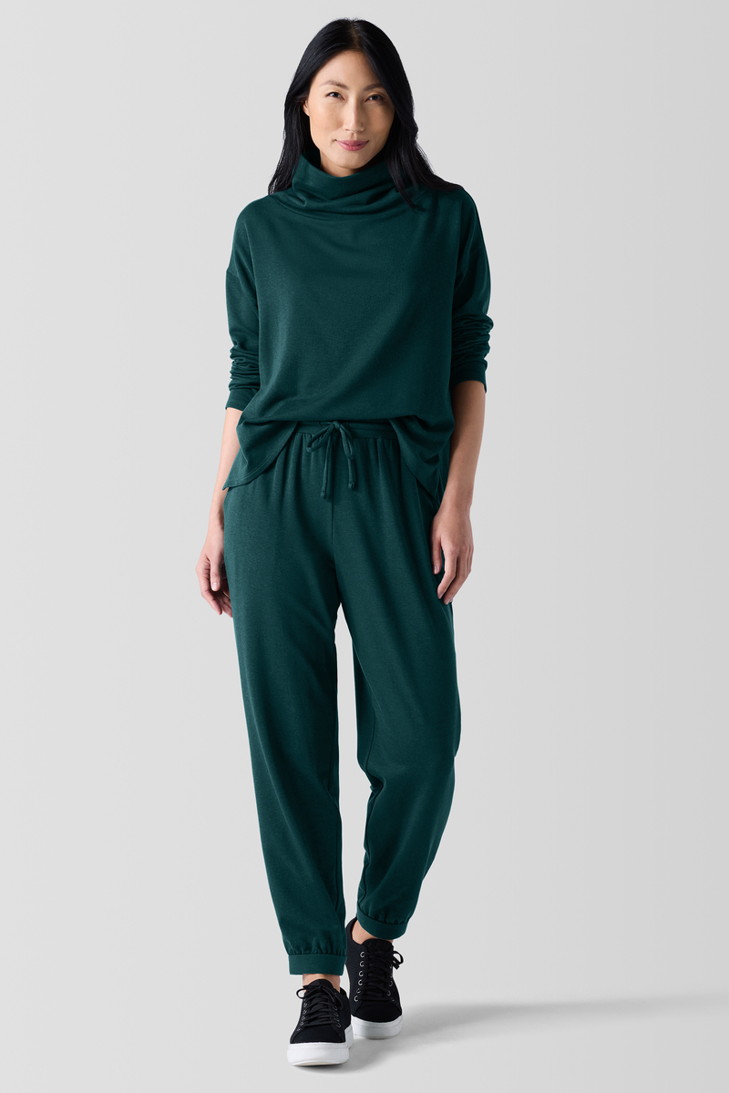 Cozy Brushed Terry Hug Funnel Neck Top - Eileen Fisher Outlet