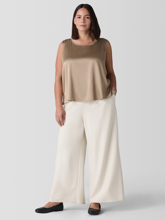 Stretch Silk Charmeuse Ballet Neck Tank - Eileen Fisher Outlet