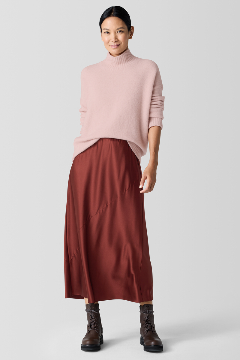 Stretch Silk CharmeuseClassic Collar Shirt - Eileen Fisher Outlet